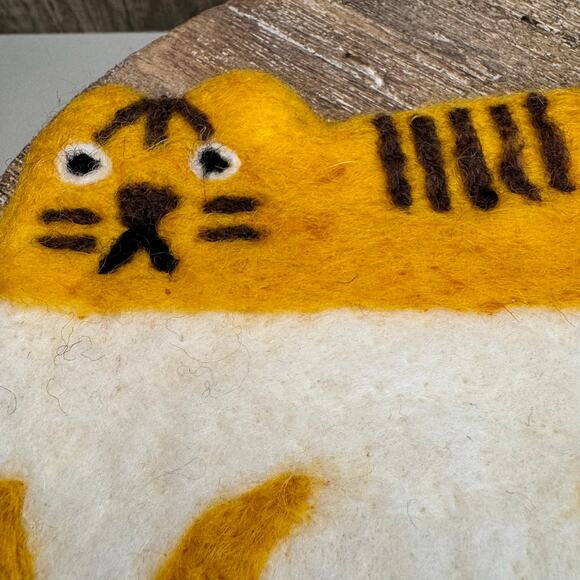 Felt Kitty Cat Leaf Coaster Mug Rug Home Decor Gift for Boho NEW FAST SHIP - Picture 3 of 7